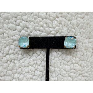 Kate Spade light‑blue cubic zirconia square stud earrings